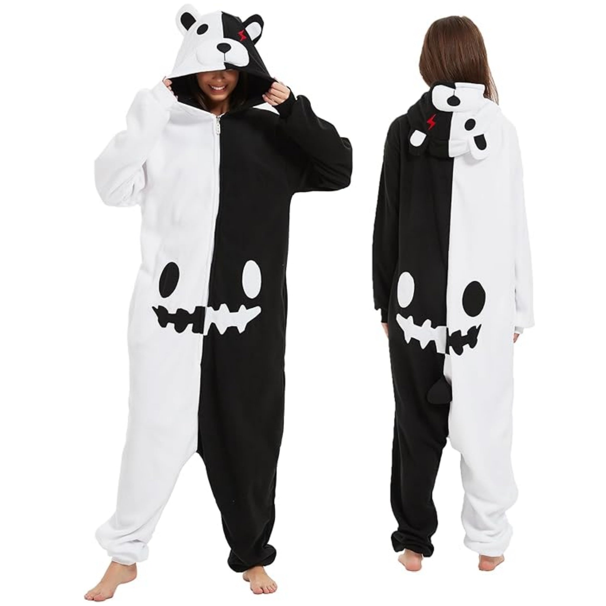 Monokuma Onesie For Women & Men Onesie Pajamas Halloween Outfit - pajamask