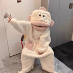 Women's Fish Onesie Pajamas with Shoes - Soft Fleece Adult Footed Sleepwear, Cute Animal Kigurumi