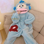 Women's Fish Onesie Pajamas with Shoes - Soft Fleece Adult Footed Sleepwear, Cute Animal Kigurumi