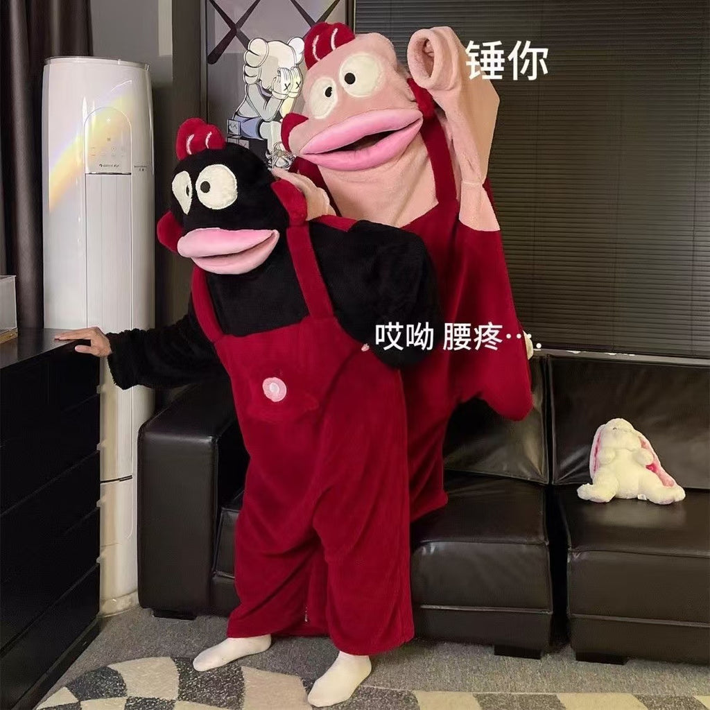 Women's Fish Onesie Pajamas with Shoes - Soft Fleece Adult Footed Sleepwear, Cute Animal Kigurumi