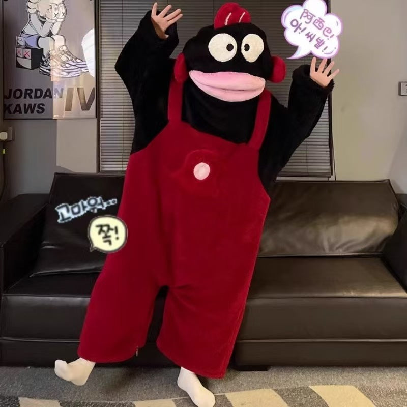 Women's Fish Onesie Pajamas with Shoes - Soft Fleece Adult Footed Sleepwear, Cute Animal Kigurumi