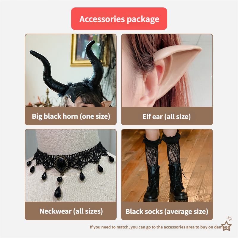 Girls Medieval Halloween Costume & Black Boots | Stage Show Dress