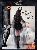 Girls Medieval Halloween Costume & Black Boots | Stage Show Dress
