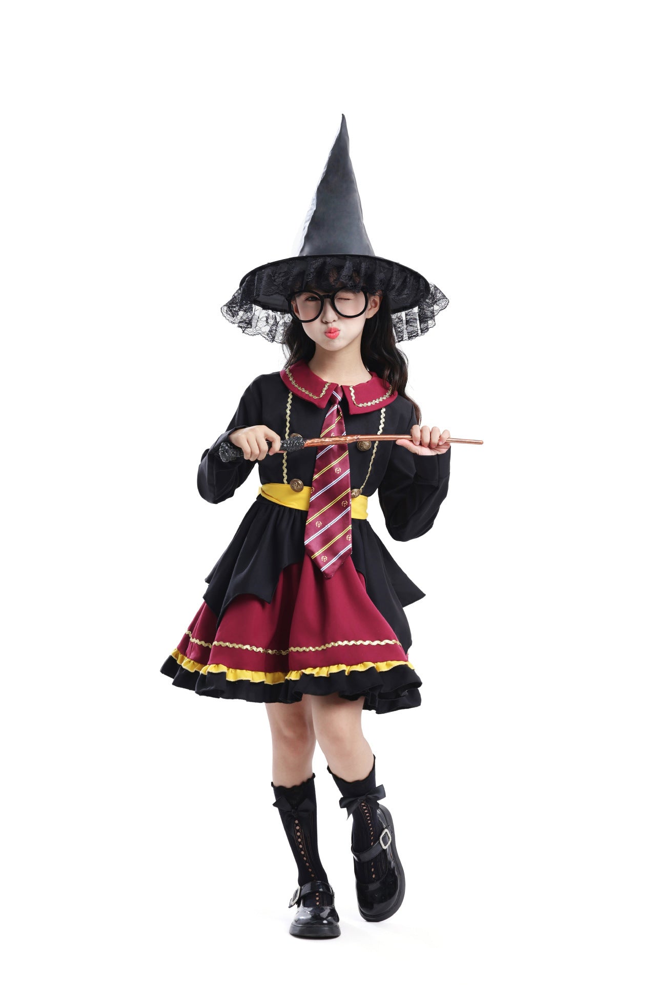 Kids Harry Potter Costume Set | Wizard Robe with Hat for Halloween & Stage