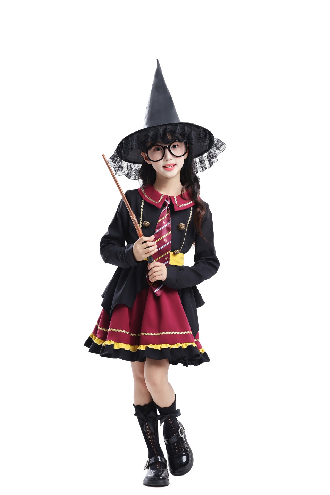 Kids Harry Potter Costume Set | Wizard Robe with Hat for Halloween & Stage