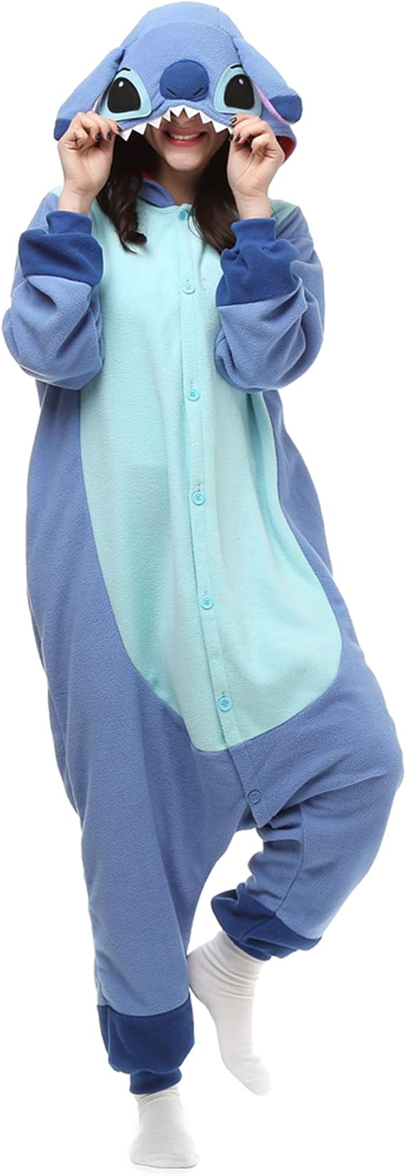 Stitch & Angel & Leroy Onesie Pajamas for Adult & Teenager Halloween Costume Cosplay Outfit