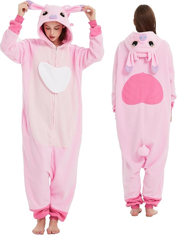 Stitch & Angel & Leroy Onesie Pajamas for Adult & Teenager Halloween Costume Cosplay Outfit