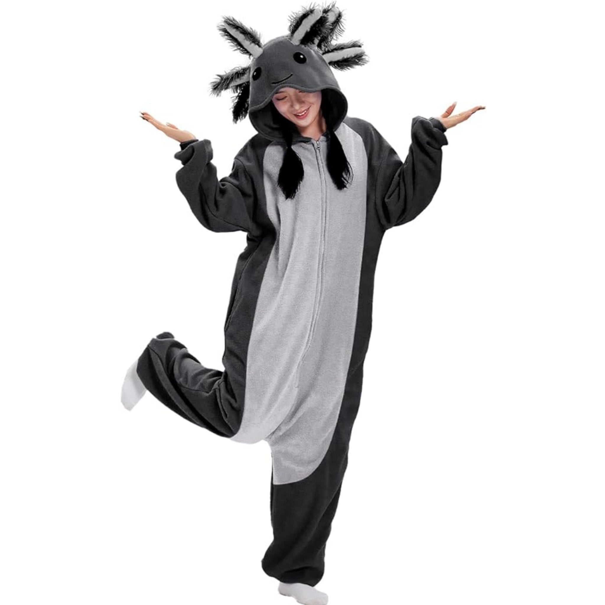 Unique Halloween Costume Ideas Axolotl Onesie for Women & Ladies - pajamask