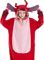 Stitch & Angel & Leroy Onesie Pajamas for Adult & Teenager Halloween Costume Cosplay Outfit