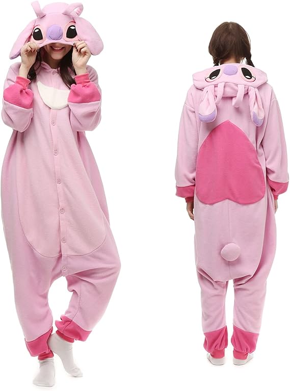 Stitch & Angel & Leroy Onesie Pajamas for Adult & Teenager Halloween Costume Cosplay Outfit