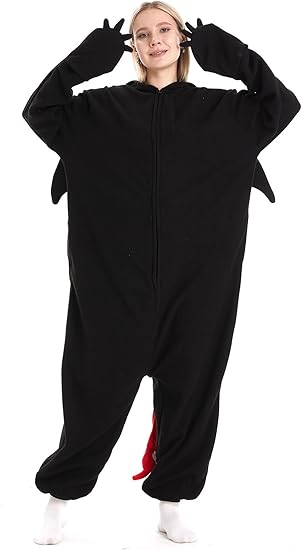 Unisex Adult Hooded One Piece Halloween Costumes Pajamas Set