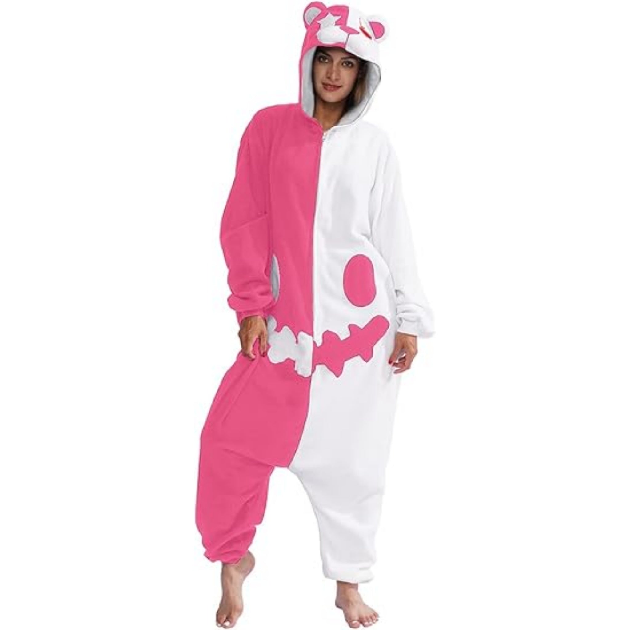 Monokuma Onesie For Women & Men Onesie Pajamas Halloween Outfit - pajamask