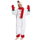 Unisex Adult Christmas Snowman Costume, Plush Onesie Cosplay Pajamas - pajamask