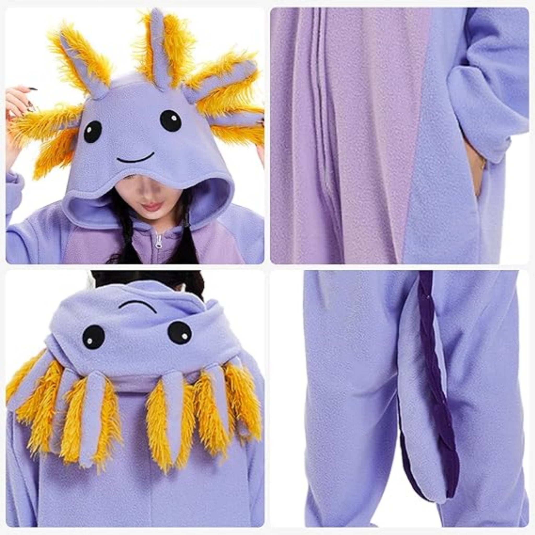 Unique Halloween Costume Ideas Axolotl Onesie for Women & Ladies - pajamask