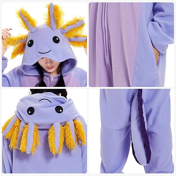 Axolotl Costume Halloween Cute Animal Onesies