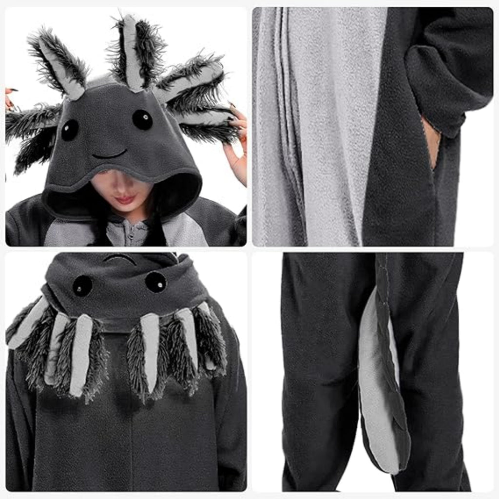 Unique Halloween Costume Ideas Axolotl Onesie for Women & Ladies - pajamask