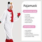 Unisex Adult Christmas Snowman Costume, Plush Onesie Cosplay Pajamas