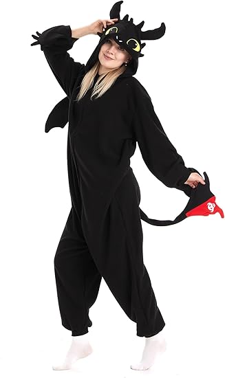 Unisex Adult Hooded One Piece Halloween Costumes Pajamas Set