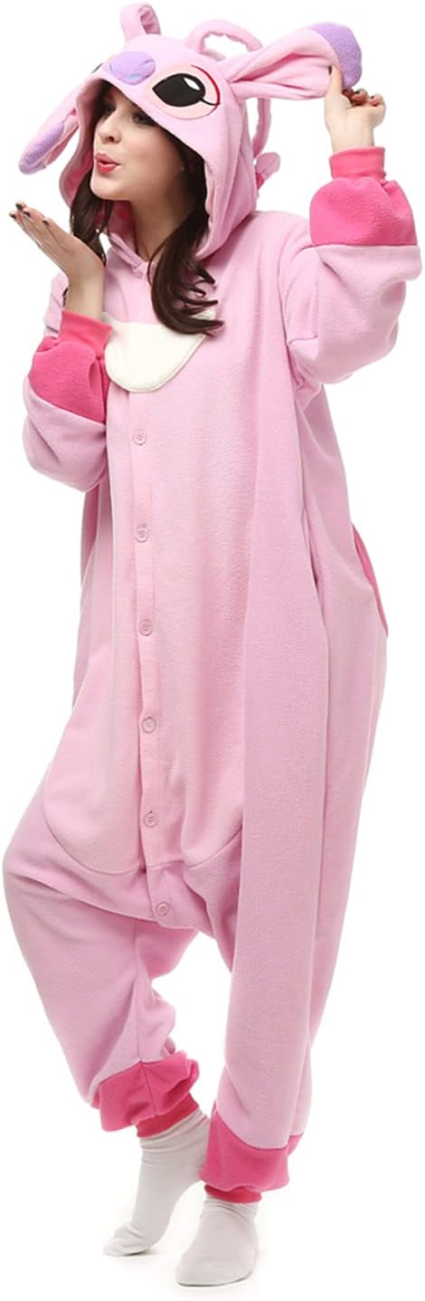 Stitch & Angel & Leroy Onesie Pajamas for Adult & Teenager Halloween Costume Cosplay Outfit