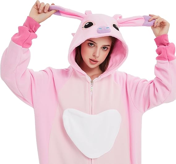 Stitch & Angel & Leroy Onesie Pajamas for Adult & Teenager Halloween Costume Cosplay Outfit