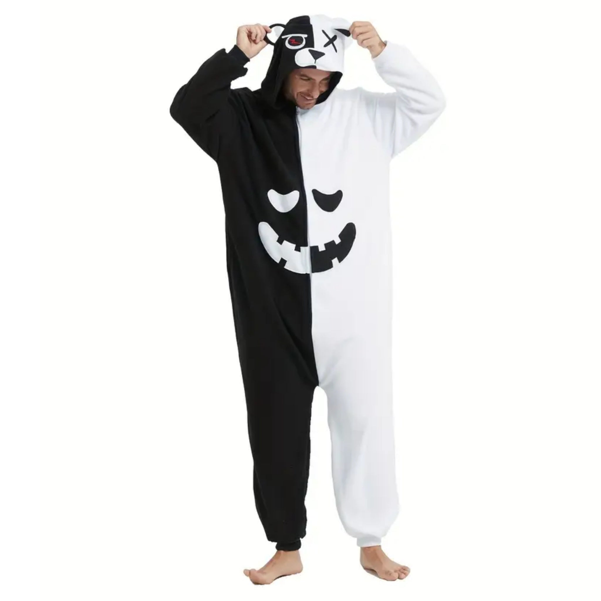 Monokuma Onesie For Women & Men Onesie Pajamas Halloween Outfit - pajamask