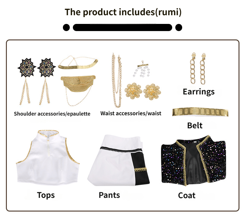 Rumi K - Pop Demon Hunters Cosplay Costume Set for Women & Girls - pajamask